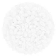 Czech DropDuo beads 3x6mm Chalk white 03000